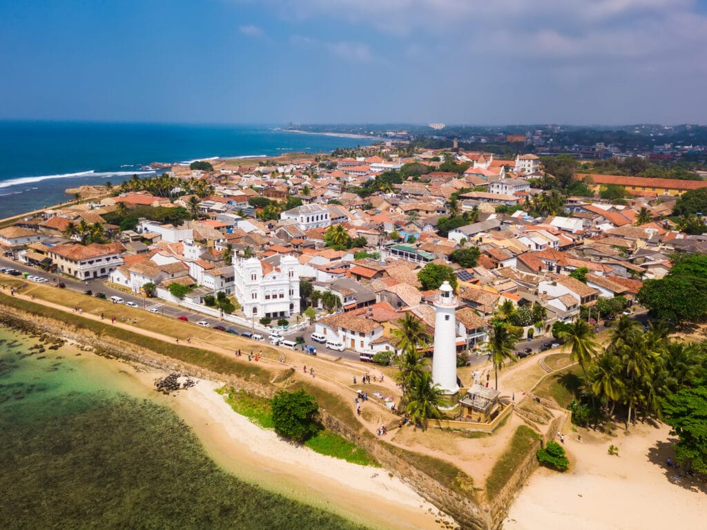 galle dutch fort galle fort sri lanka aerial view P2VRHS7