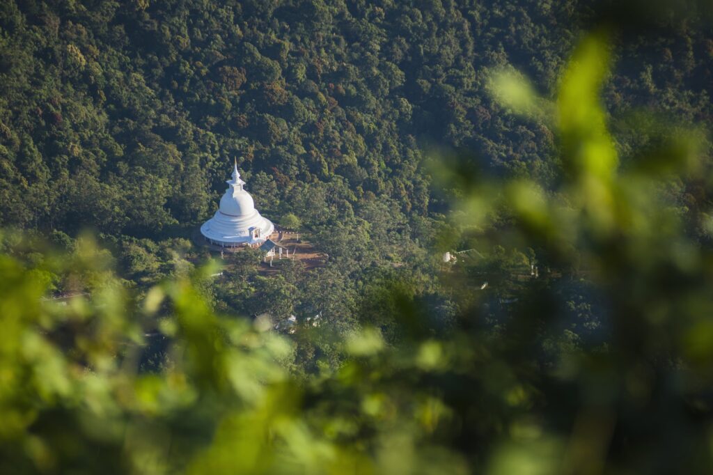 Japan Sri Lanka Friendship Dagoba, seen from the climb up Adams Peak (Sri Pada) in the Central Highl