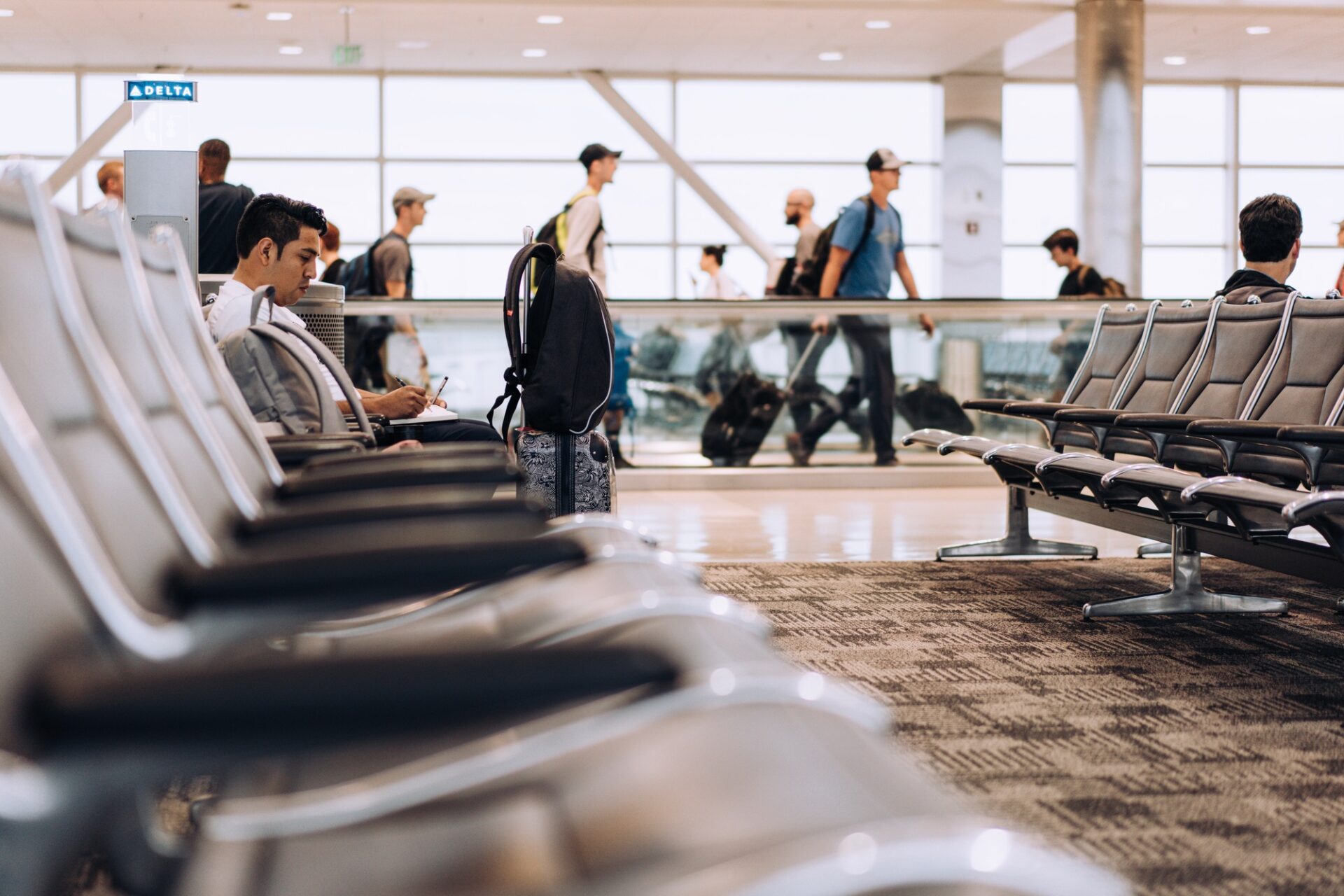 Man waiting at the airport