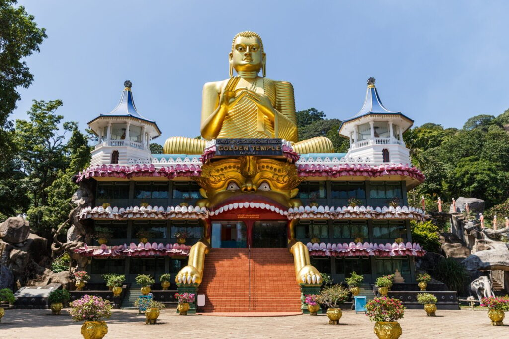 DAMBULLA, SRI LANKA - JAN 17, 2017: scenic view of ancient religious monument in Asia