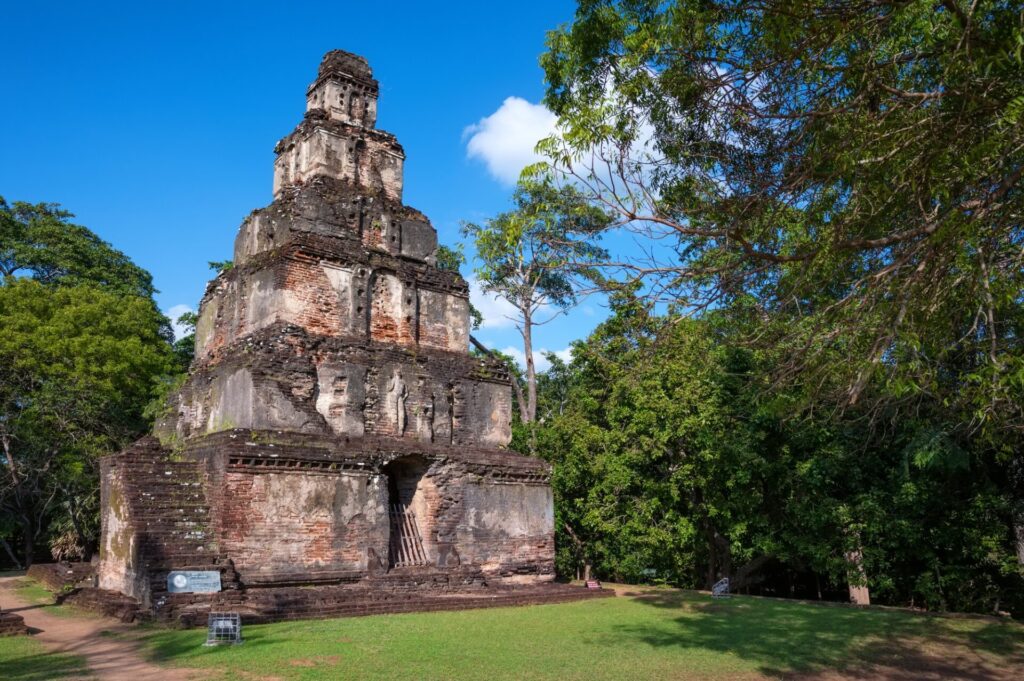 Ruins of Satmahal Prasada in Polonnaruwa, Sri Lanka